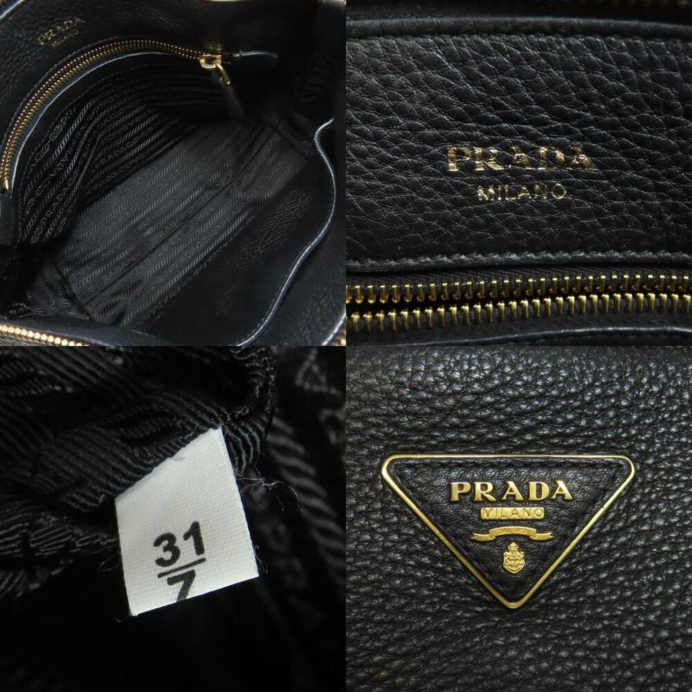 Prada 2way handbag black pebbled Vitello Daino leather - Picture 5 of 11
